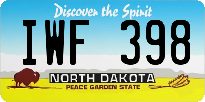 ND license plate IWF398