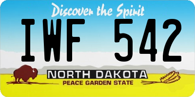 ND license plate IWF542