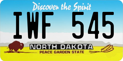ND license plate IWF545