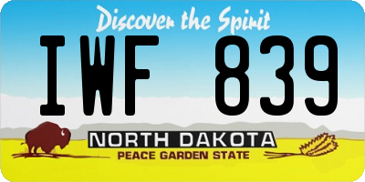 ND license plate IWF839