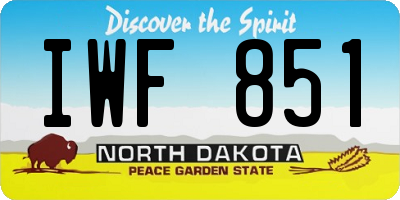 ND license plate IWF851