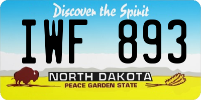 ND license plate IWF893