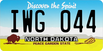 ND license plate IWG044