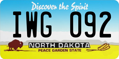 ND license plate IWG092