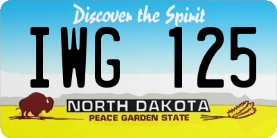 ND license plate IWG125