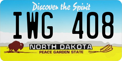 ND license plate IWG408