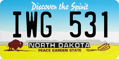ND license plate IWG531