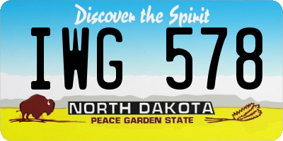 ND license plate IWG578