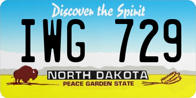 ND license plate IWG729
