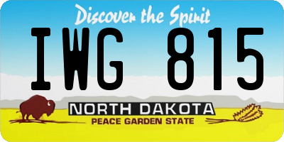 ND license plate IWG815