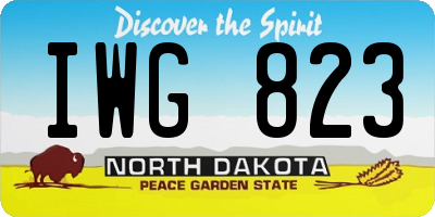 ND license plate IWG823