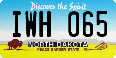 ND license plate IWH065