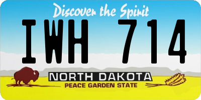 ND license plate IWH714