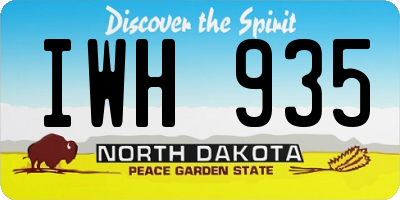 ND license plate IWH935