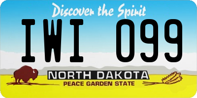 ND license plate IWI099