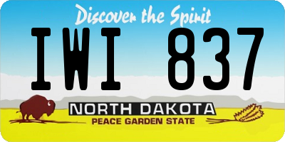 ND license plate IWI837