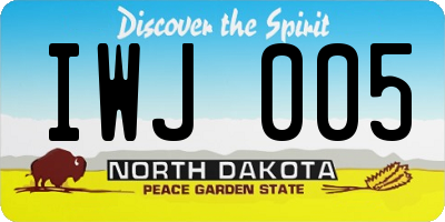 ND license plate IWJ005