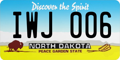ND license plate IWJ006