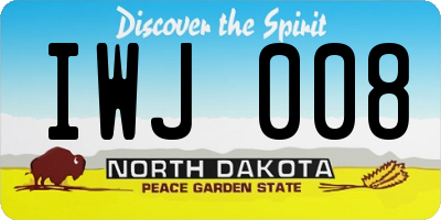 ND license plate IWJ008
