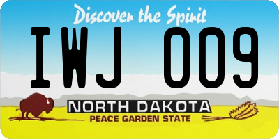 ND license plate IWJ009