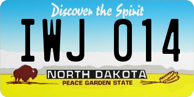 ND license plate IWJ014