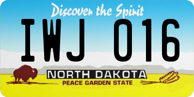 ND license plate IWJ016