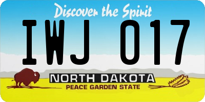 ND license plate IWJ017