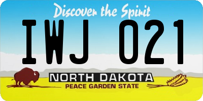 ND license plate IWJ021