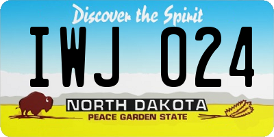 ND license plate IWJ024