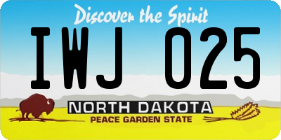 ND license plate IWJ025