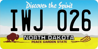 ND license plate IWJ026