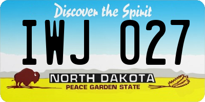 ND license plate IWJ027