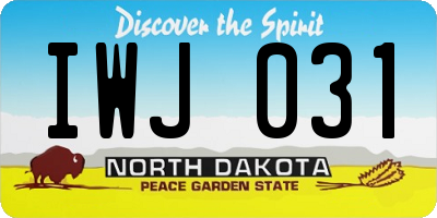 ND license plate IWJ031