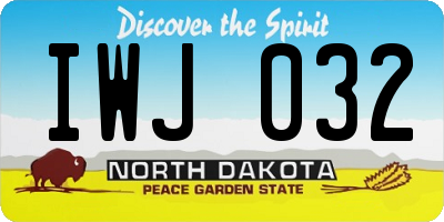 ND license plate IWJ032