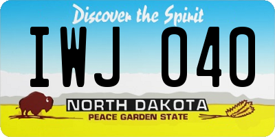 ND license plate IWJ040