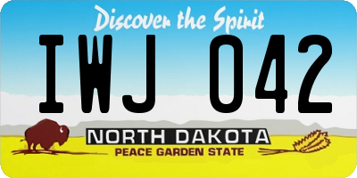 ND license plate IWJ042