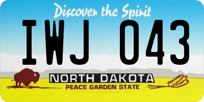 ND license plate IWJ043