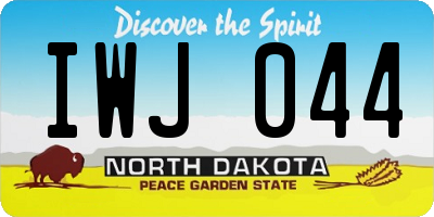 ND license plate IWJ044
