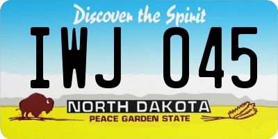 ND license plate IWJ045