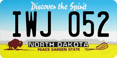 ND license plate IWJ052