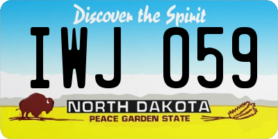 ND license plate IWJ059