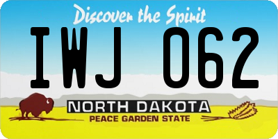 ND license plate IWJ062