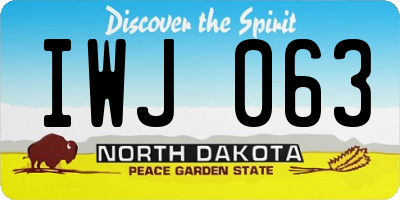 ND license plate IWJ063