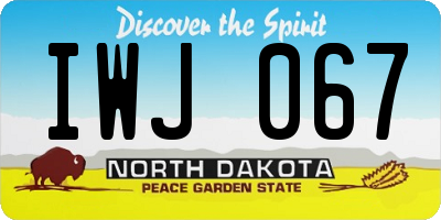 ND license plate IWJ067