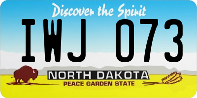 ND license plate IWJ073