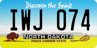 ND license plate IWJ074