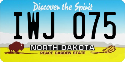 ND license plate IWJ075