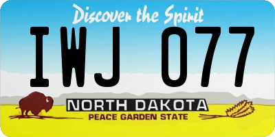 ND license plate IWJ077