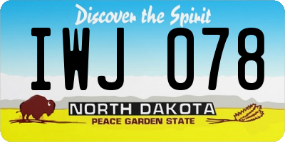 ND license plate IWJ078