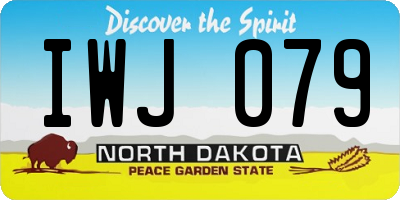 ND license plate IWJ079